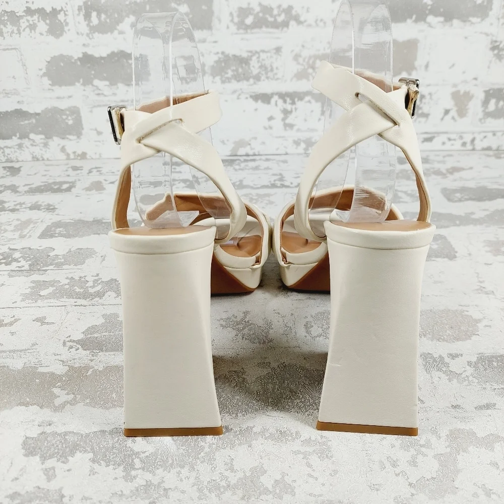 New ABOUND Tracy Ankle Strap Platform Sandal In Ivory T335